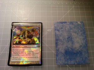 The foil layer removed from the cardboard backing.