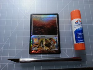 Gluing the art in place